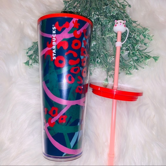 Starbucks Cheetah Animal Print Jungle Theme Fern Tumbler Cold Cup Summer 2021 - Picture 10 of 11